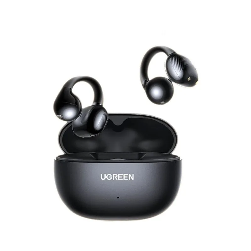 HiTune S3 clip-on wireless bone conduction sports earphones in black with rubber construction and Bluetooth 5.4
