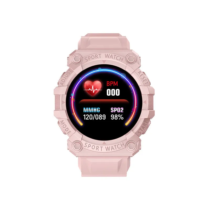 FD68 smart bracelet with round screen, silicone strap, heart rate and blood oxygen monitor
