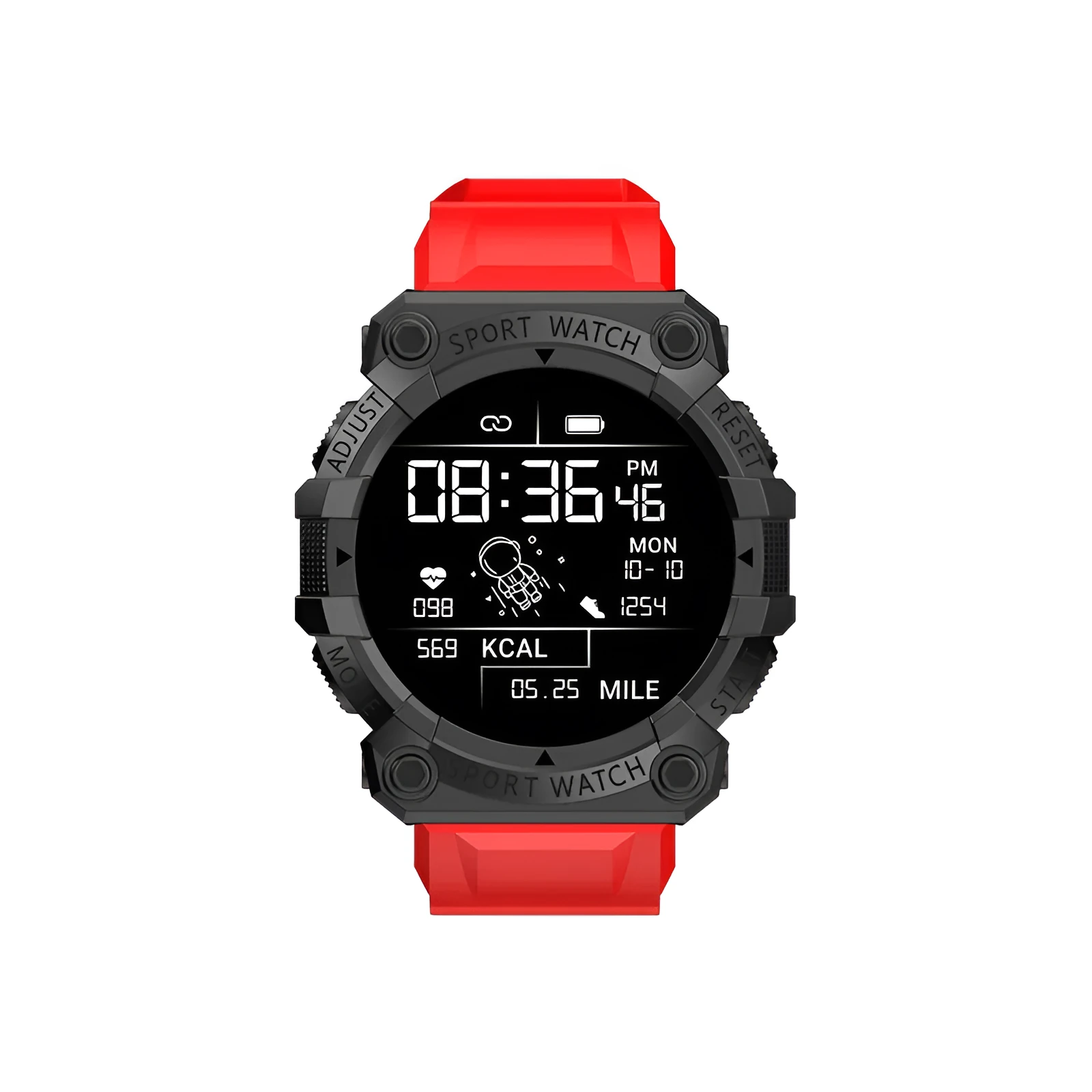 FD68 smart bracelet with round screen, silicone strap, heart rate and blood oxygen monitor