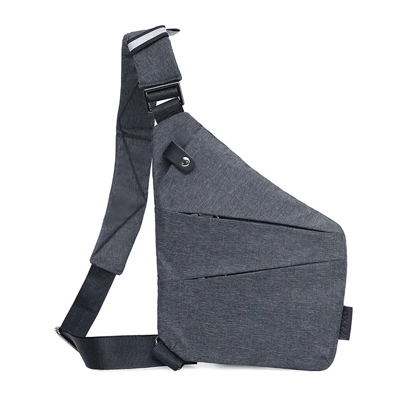 Men's digital storage Sunday bag in army green, anti-theft polyester waist pack with shoulder strap