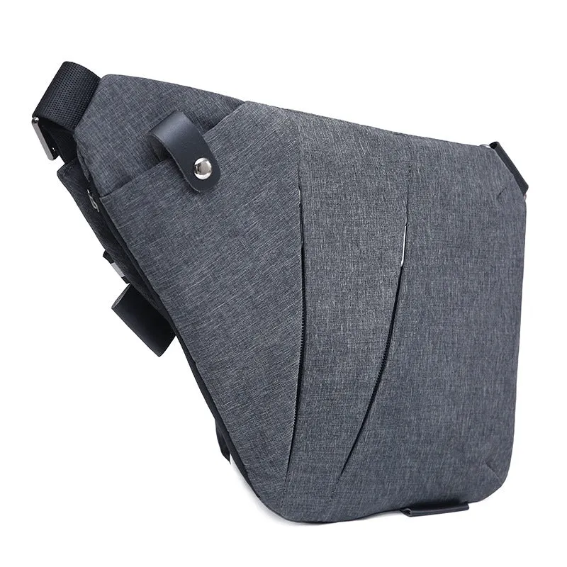 Men's digital storage Sunday bag in army green, anti-theft polyester waist pack with shoulder strap