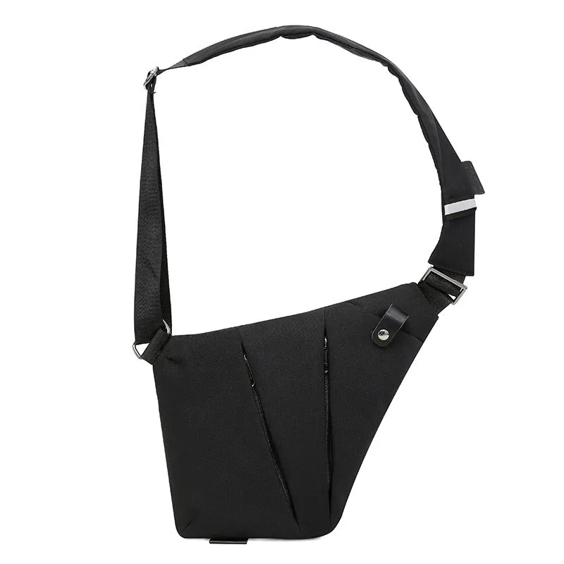 Men's digital storage Sunday bag in army green, anti-theft polyester waist pack with shoulder strap