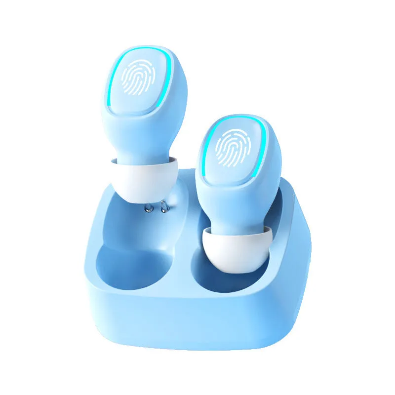 Plastic wireless Bluetooth headset with earplug style available in multiple colours