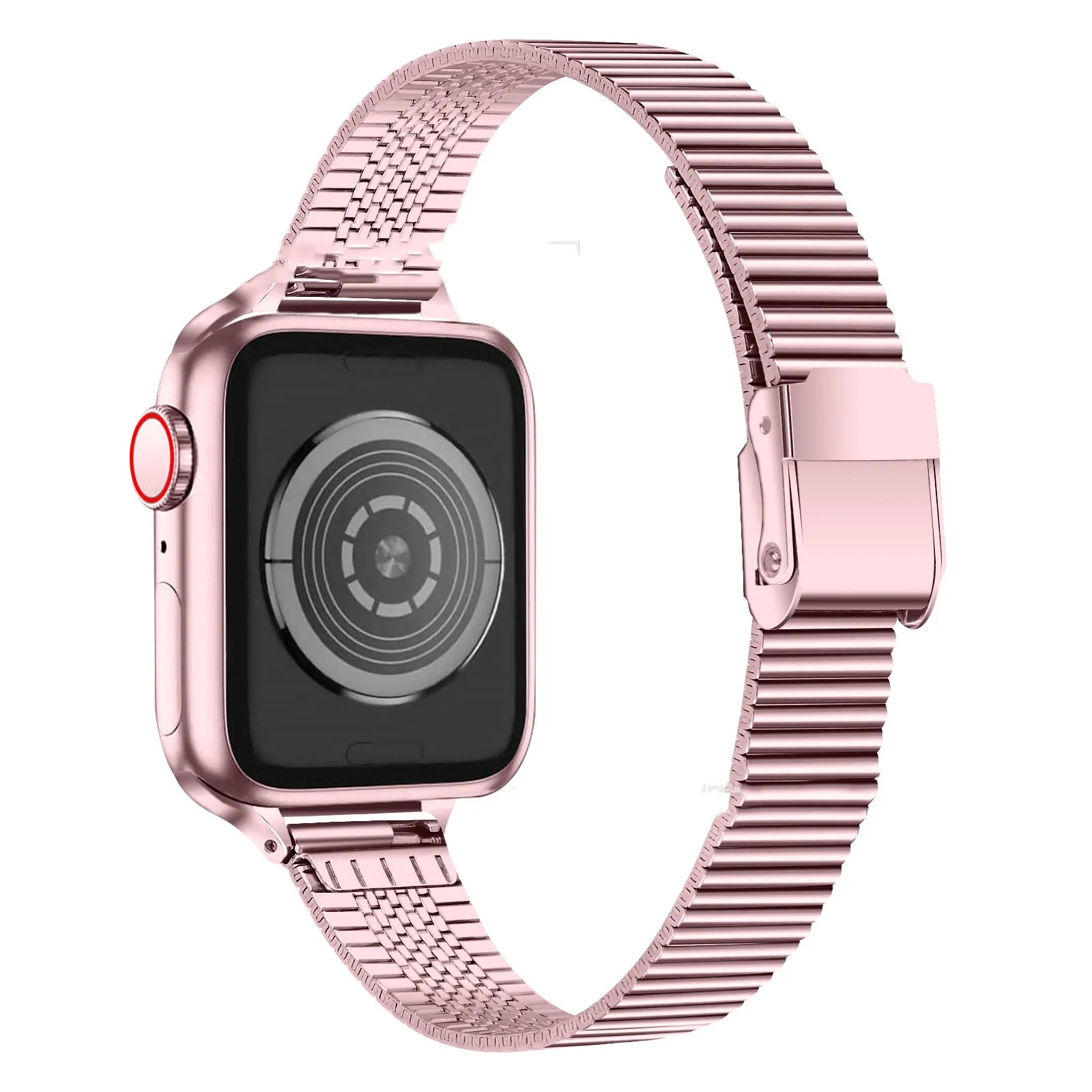 Stainless steel smart strap with double buckle for Apple Watch, black colour