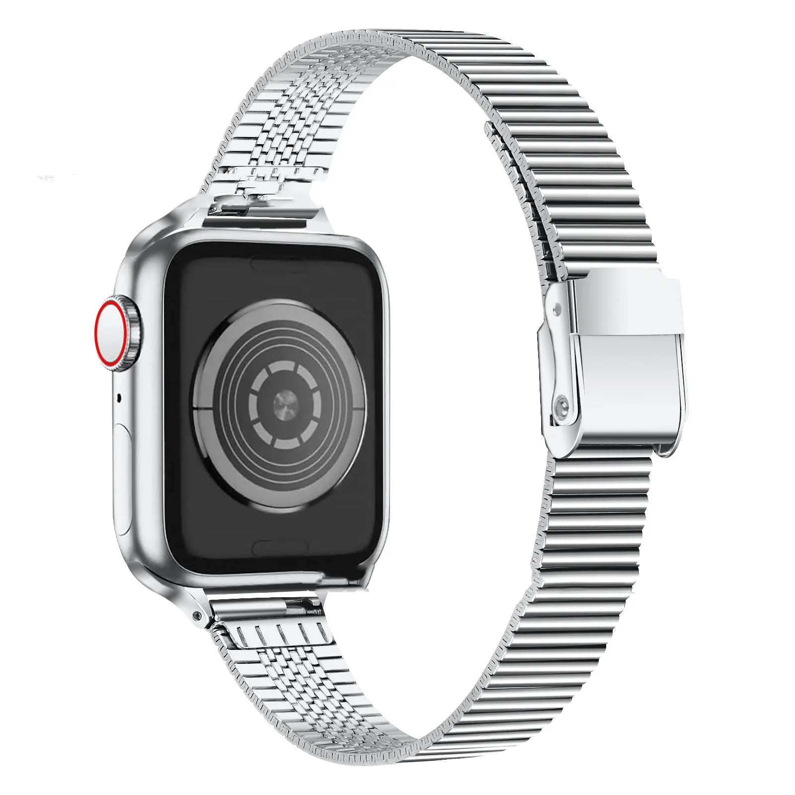 Stainless steel smart strap with double buckle for Apple Watch, black colour