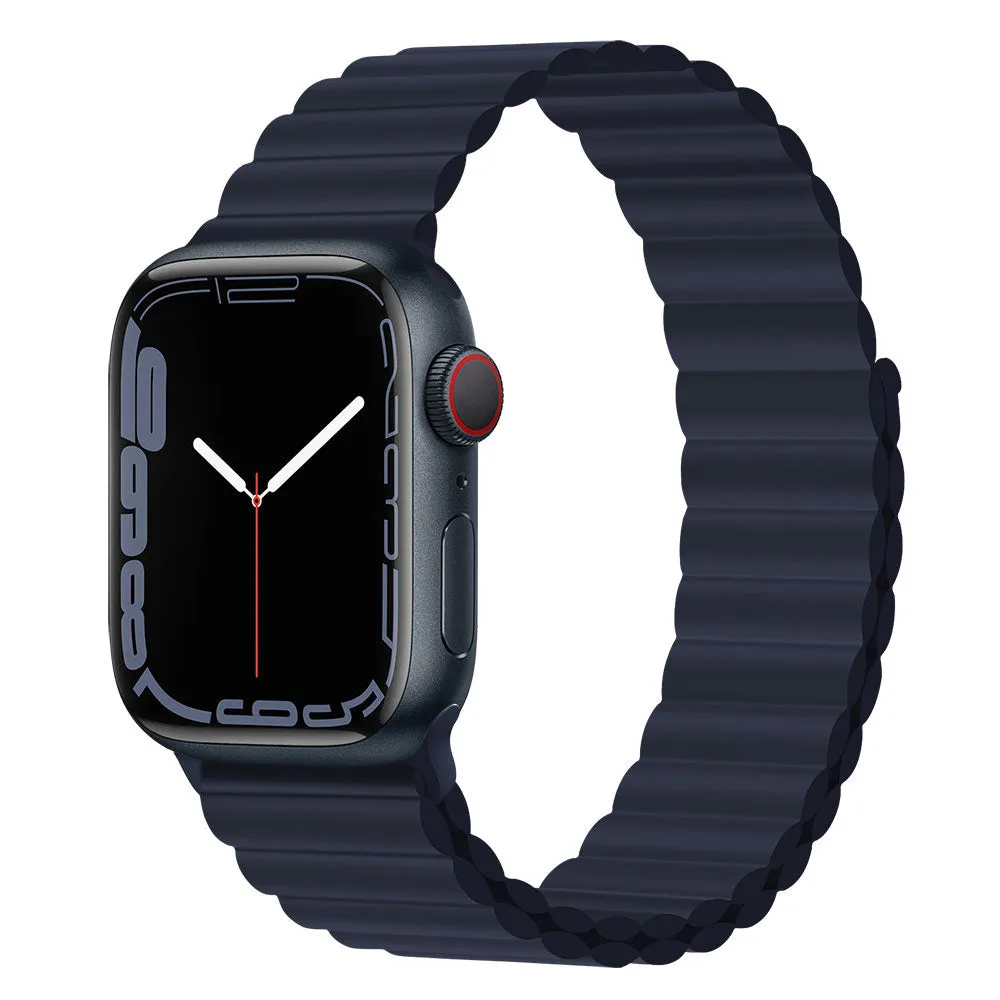 Silicone loop magnetic watch strap in starlight colour compatible with Apple Watch 38mm