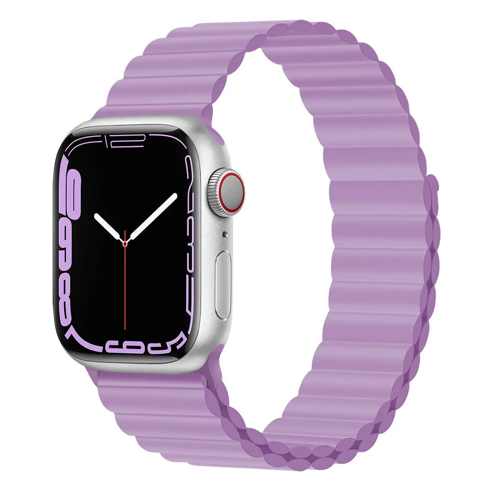 Silicone loop magnetic watch strap in starlight colour compatible with Apple Watch 38mm