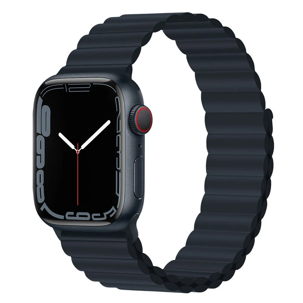 Silicone loop magnetic watch strap in starlight colour compatible with Apple Watch 38mm