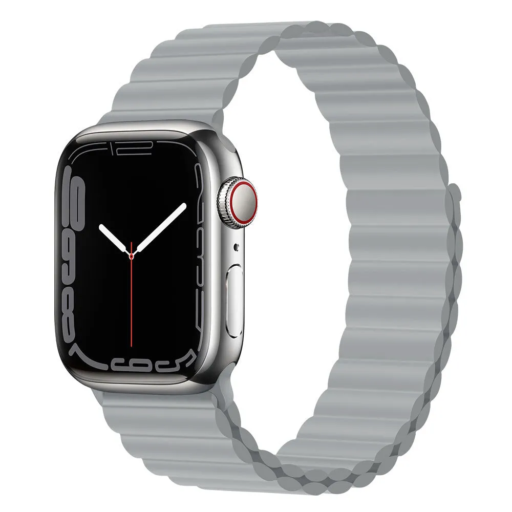 Silicone loop magnetic watch strap in starlight colour compatible with Apple Watch 38mm