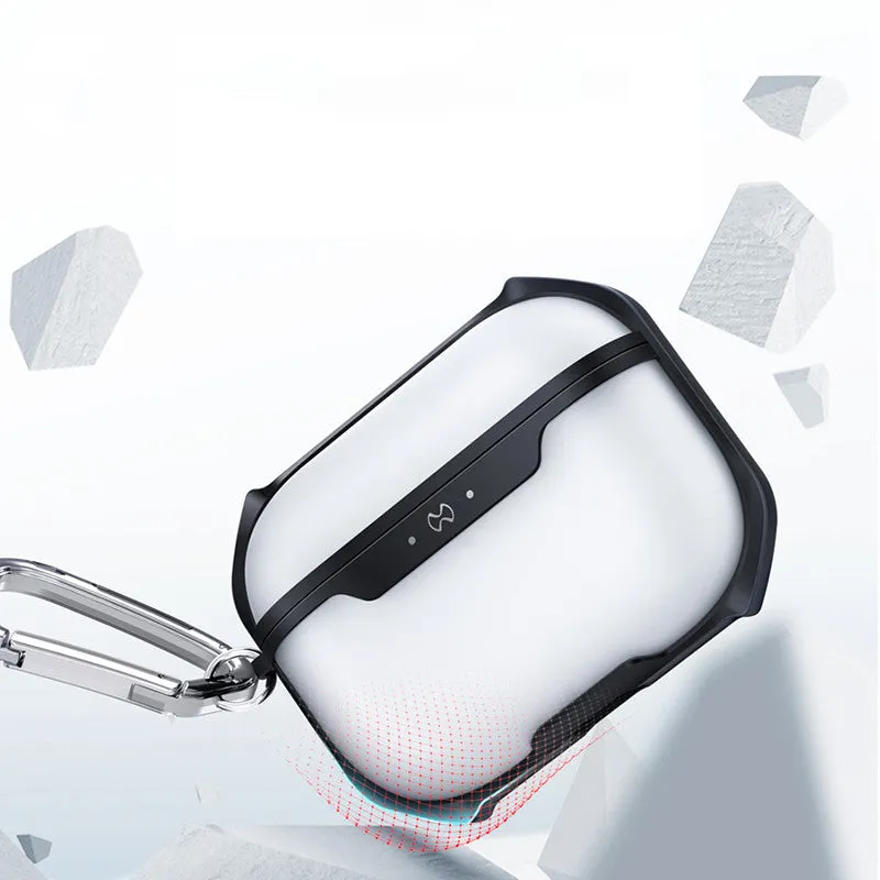 Protective case for Apple AirPods Pro 3rd generation in black with metal hanging ring