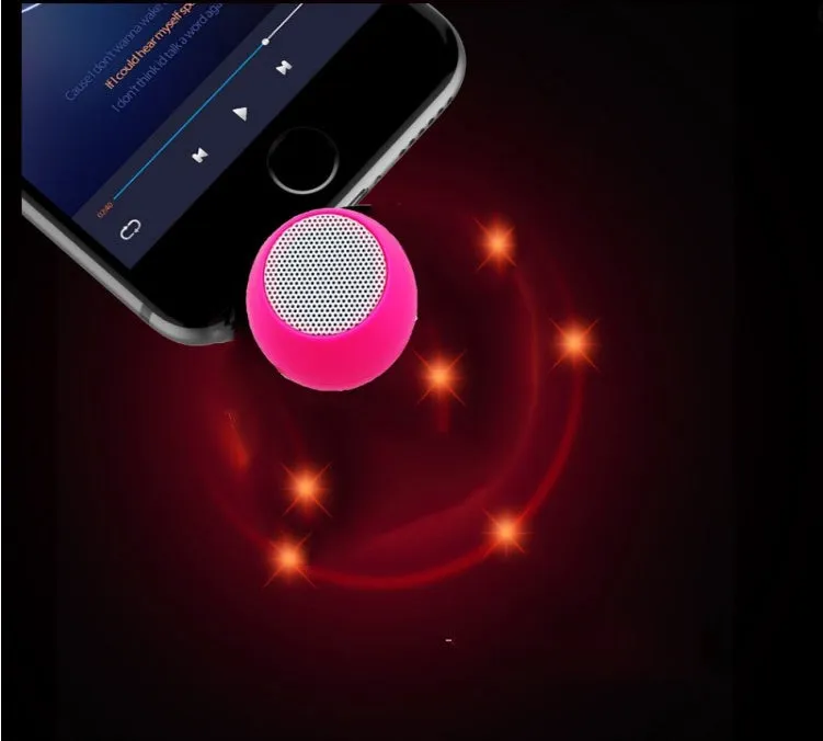 Small inline mobile phone speaker in black, 4.2 cm size, with loud bass and rechargeable battery
