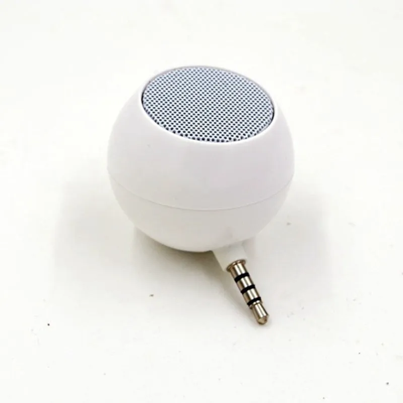 Small inline mobile phone speaker in black, 4.2 cm size, with loud bass and rechargeable battery