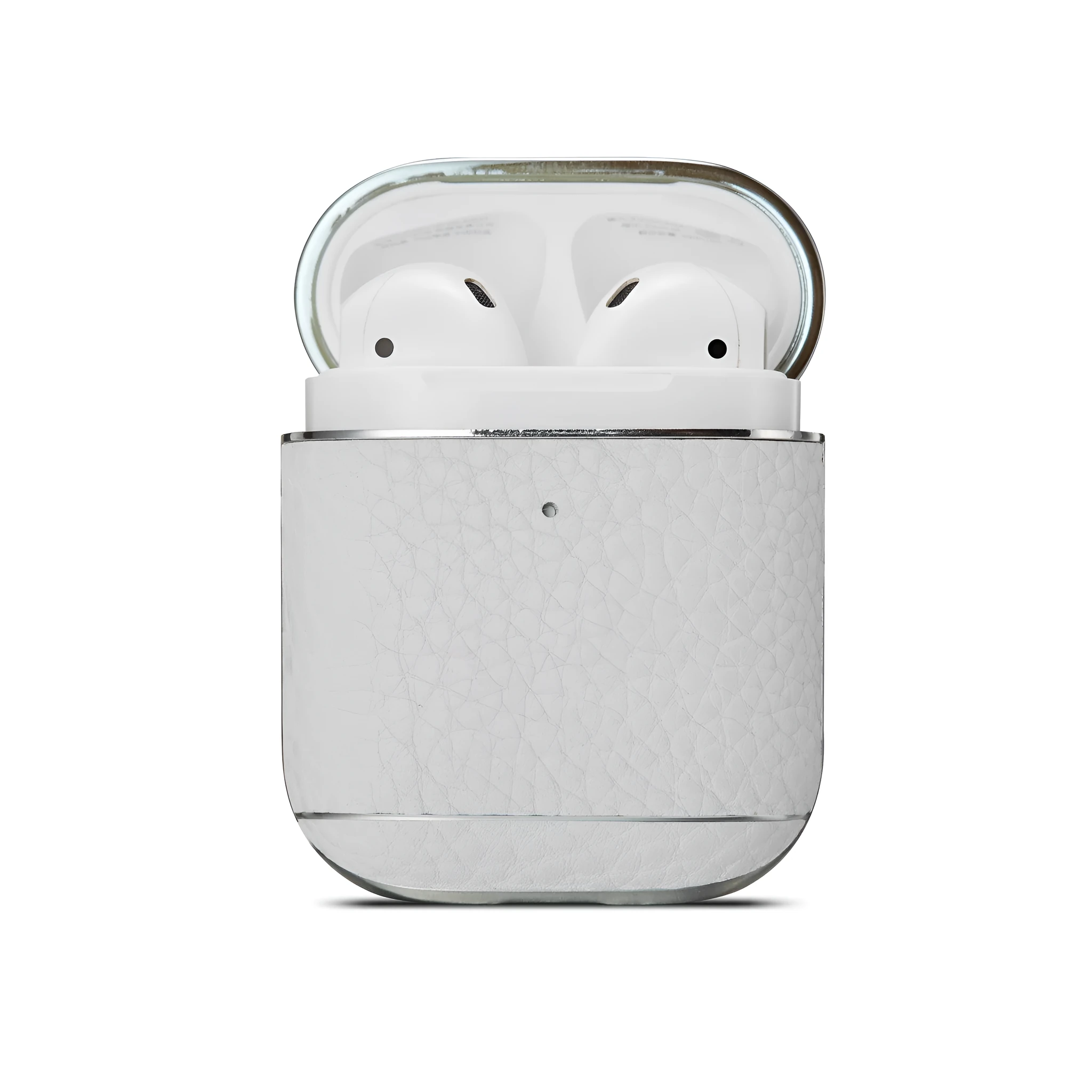 Leather lychee pattern electroplating headphone case for AirPods 1/2 clamshell style colour options