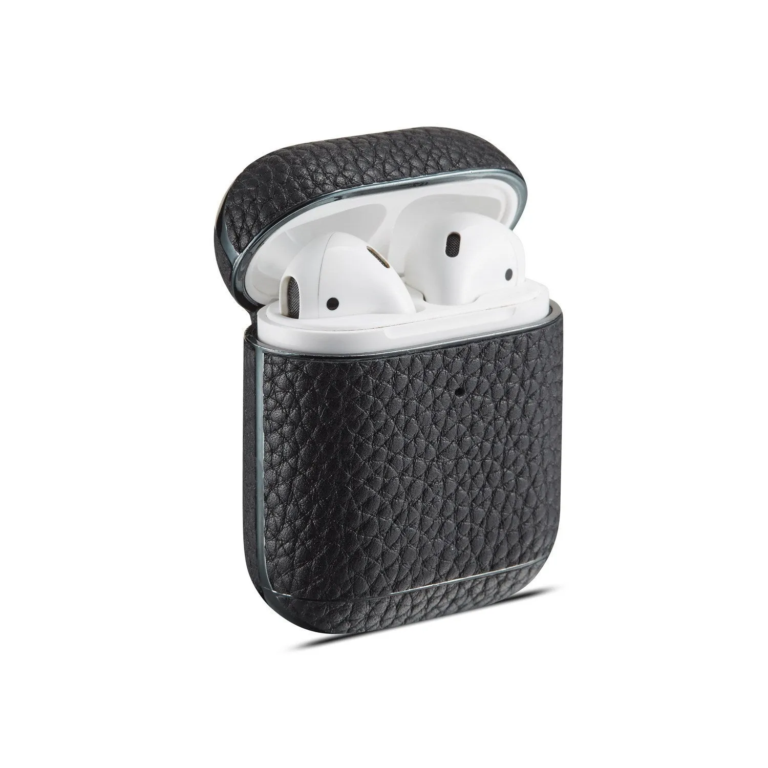 Leather lychee pattern electroplating headphone case for AirPods 1/2 clamshell style colour options