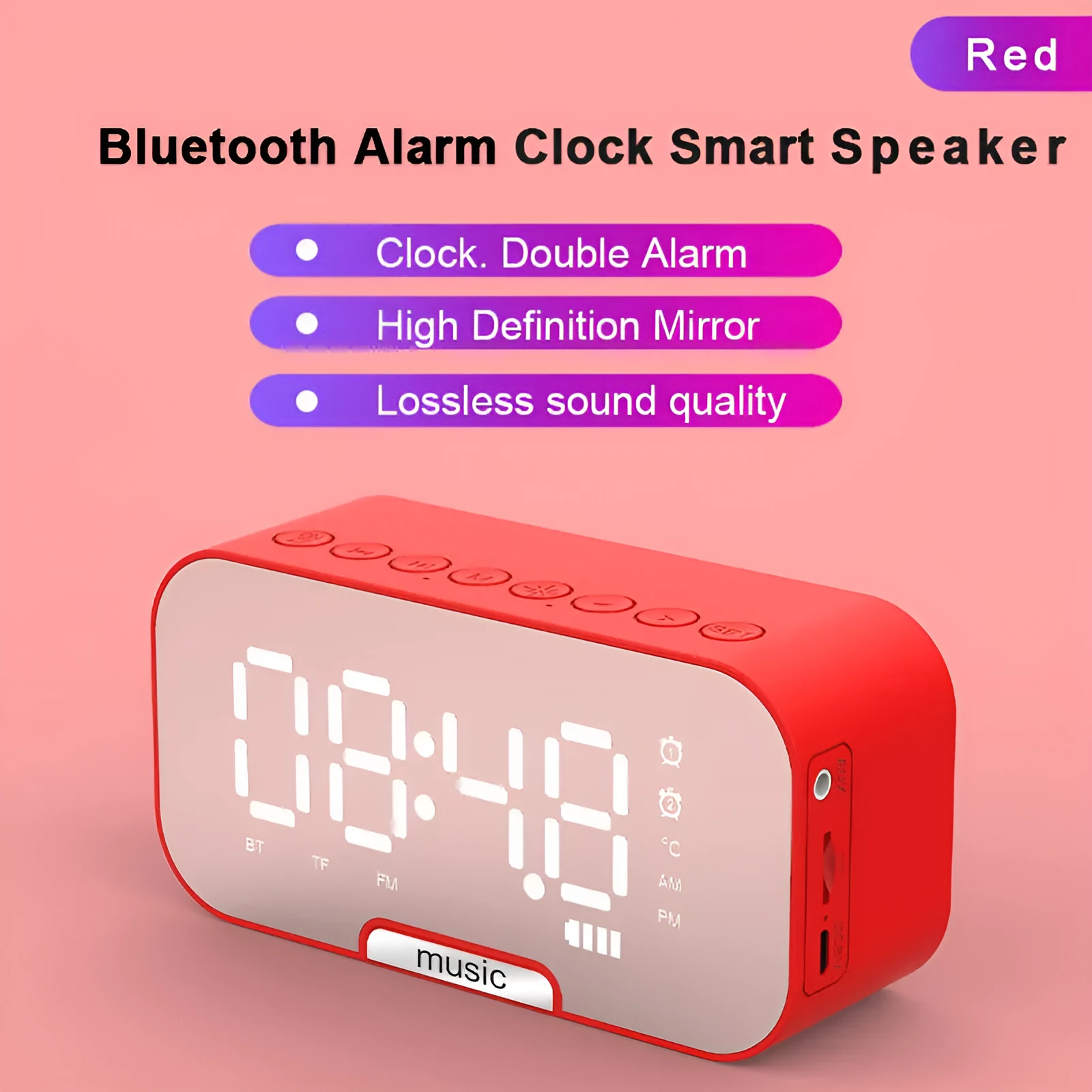 New Q5 wireless Bluetooth speaker in black, with front grille and control buttons, 8-hour battery, ABS+PC shell