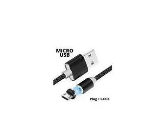 Black and red magnetic USB charging cables with Type C and Micro USB connectors