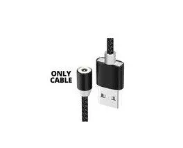 Black and red magnetic USB charging cables with Type C and Micro USB connectors