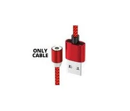 Black and red magnetic USB charging cables with Type C and Micro USB connectors