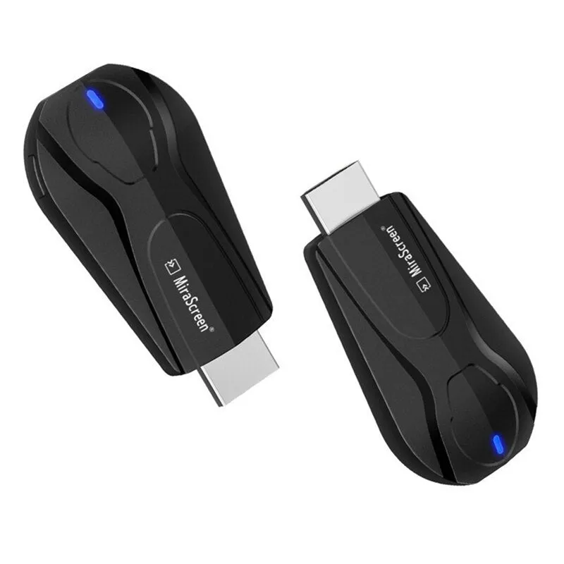Black wireless screen player device with HDMI port for phone and laptop mirroring