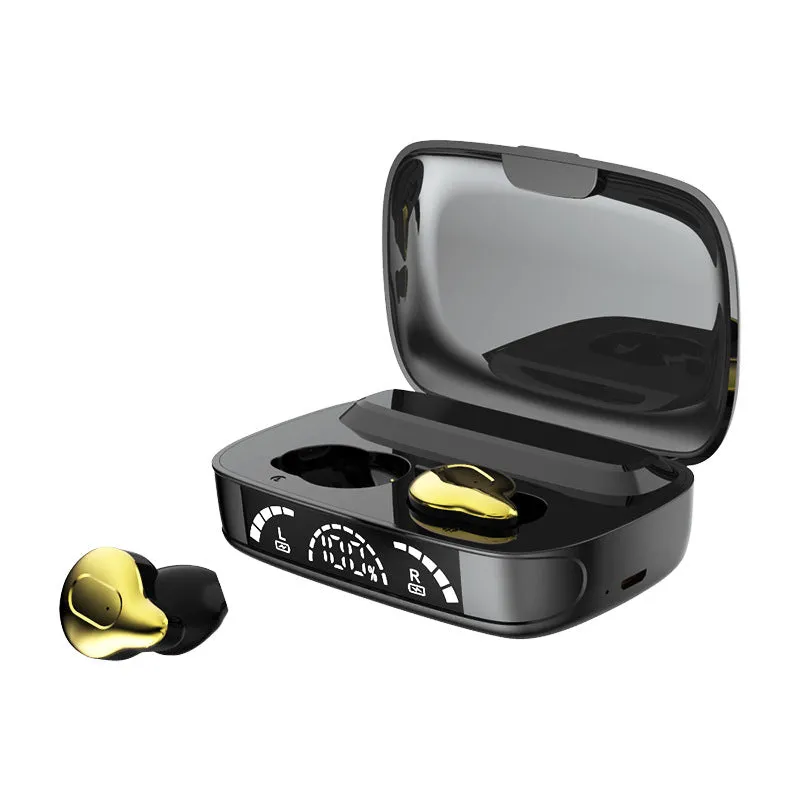 C10-3 wireless binaural Bluetooth headset in plating gold with battery display and charging compartment