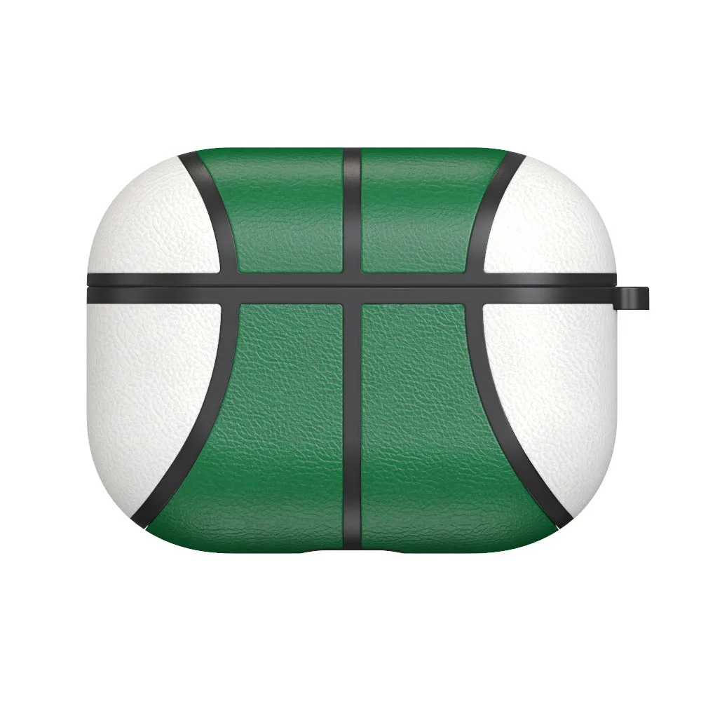 NBA handmade leather TPU protective sleeve for Apple AirPods Pro in team colour, flip style.
