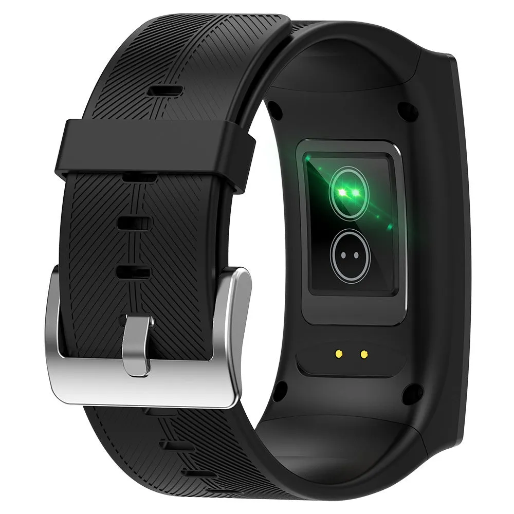 Black Bluetooth waterproof sports watch with 1.91-inch screen on silicone wrist strap