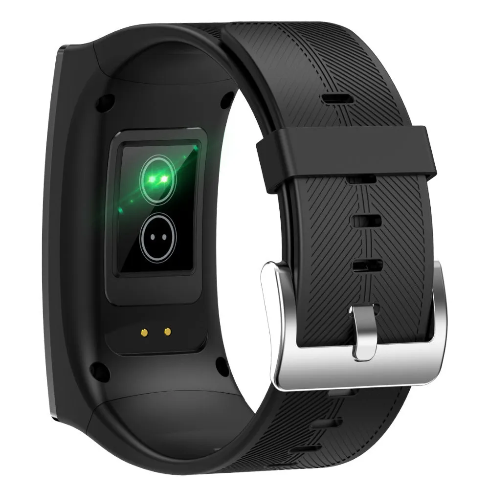 Black Bluetooth waterproof sports watch with 1.91-inch screen on silicone wrist strap