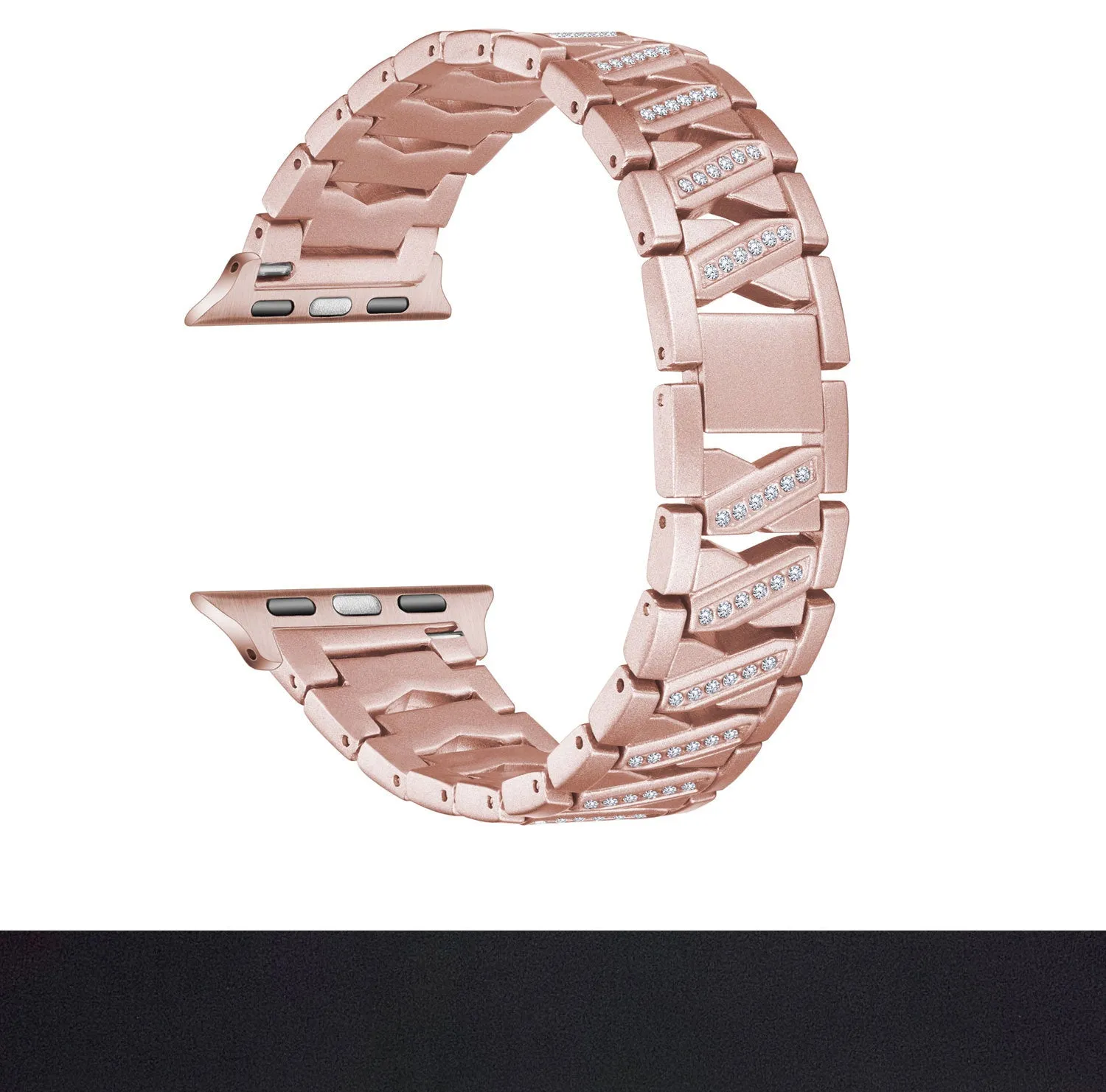 Stainless steel metal diamond watch band for Apple Watch 38mm 42mm in silver colour