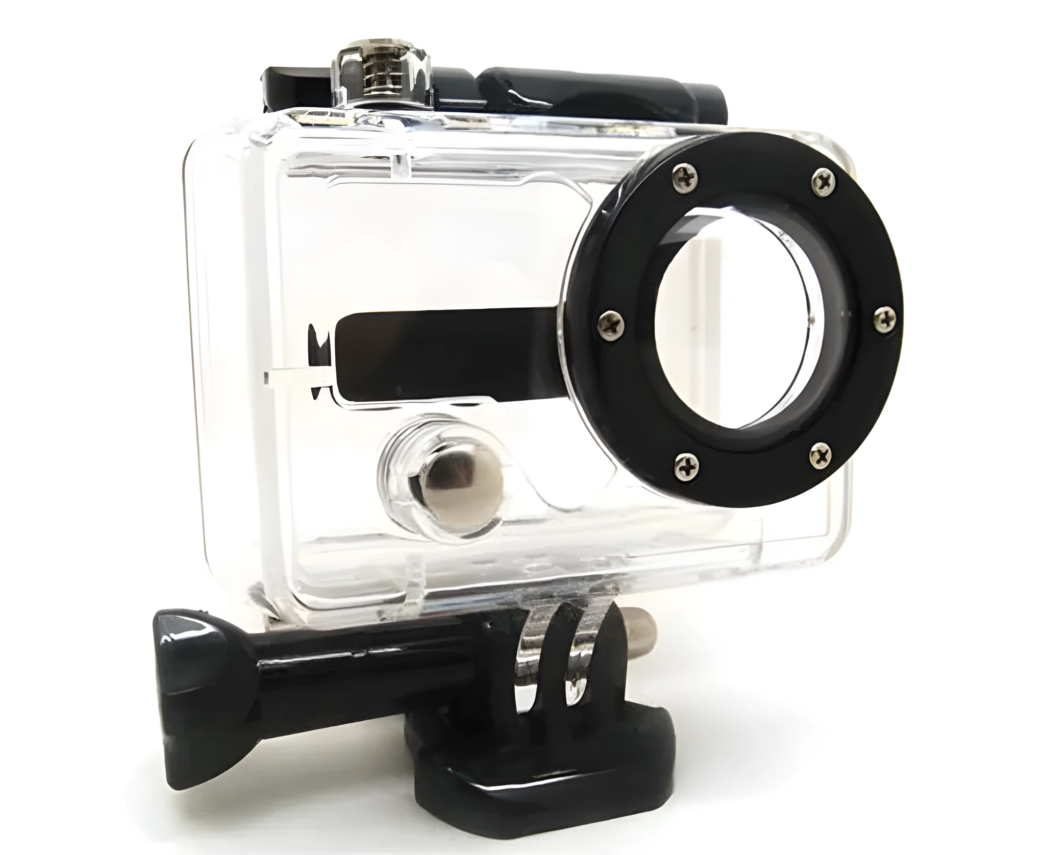 Suptig waterproof housing case for GoPro Hero 1 and Hero 2 with flat glass lens underwater at depth
