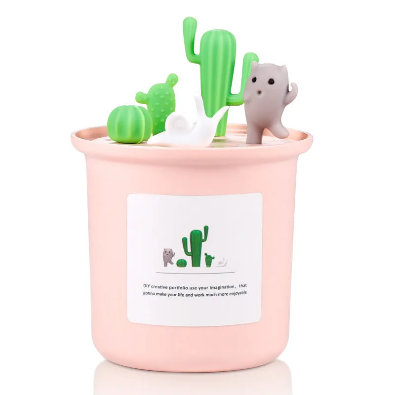 Vase-shaped USB pet humidifier in cherry blossom pink on a table
