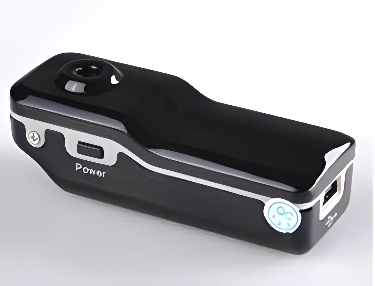HD voice control video recorder with clip, 55x28x20mm, black colour as shown