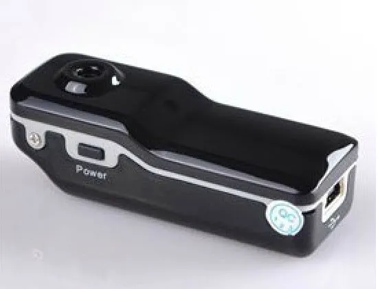 HD voice control video recorder with clip, 55x28x20mm, black colour as shown