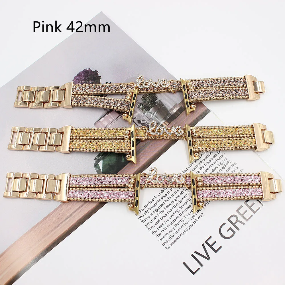 Smart Letters imitation leather watch strap for Apple Watch 38mm and 42mm in colour white