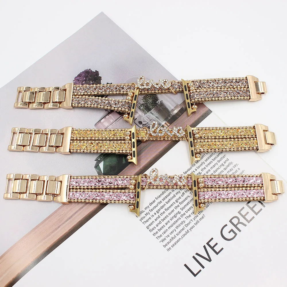 Smart Letters imitation leather watch strap for Apple Watch 38mm and 42mm in colour white
