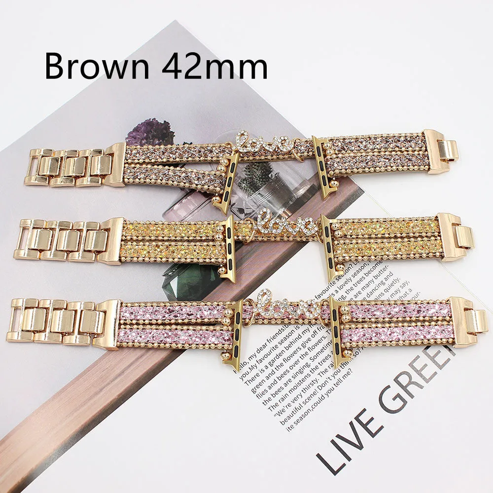 Smart Letters imitation leather watch strap for Apple Watch 38mm and 42mm in colour white