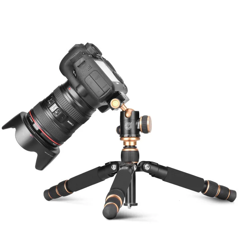 Black aluminium alloy ball head tripod for Apple iPhone photography and video recording