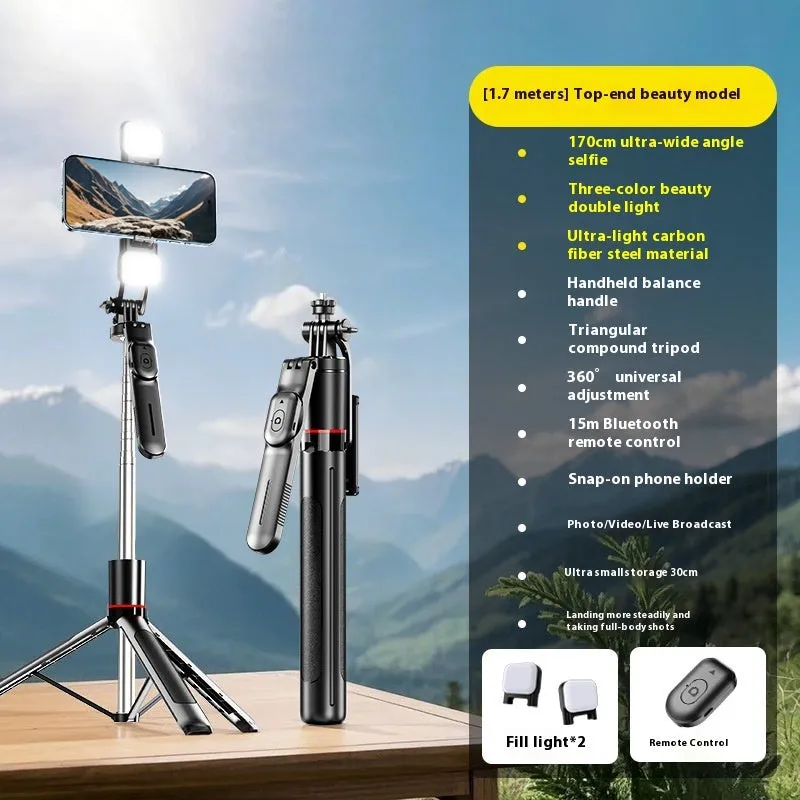 Selfie stick portable tripod Bluetooth telescopic rod ABS stainless steel universal style F15 model