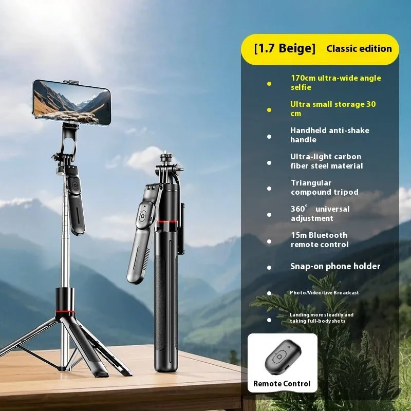 Selfie stick portable tripod Bluetooth telescopic rod ABS stainless steel universal style F15 model
