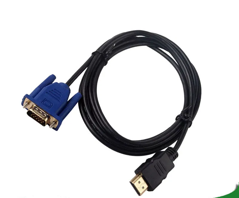 1.8m HDMI to VGA adapter cable with copper wire and injection-moulded connectors