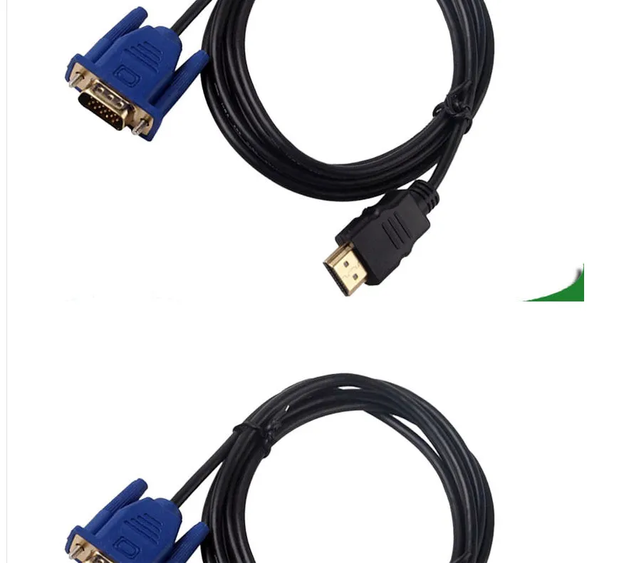 1.8m HDMI to VGA adapter cable with copper wire and injection-moulded connectors