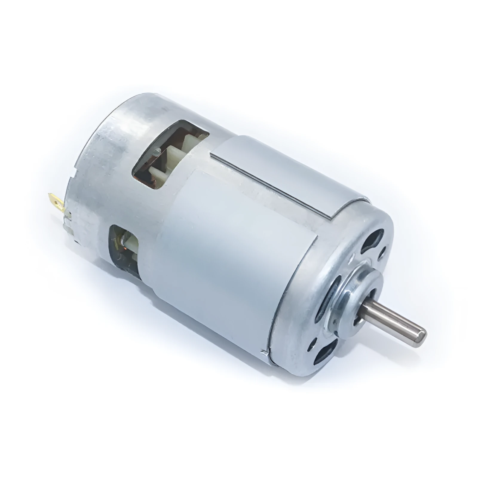 775 DC geared motor with 45mm diameter, 5mm shaft, and cooling fan for hair dryers and power tools