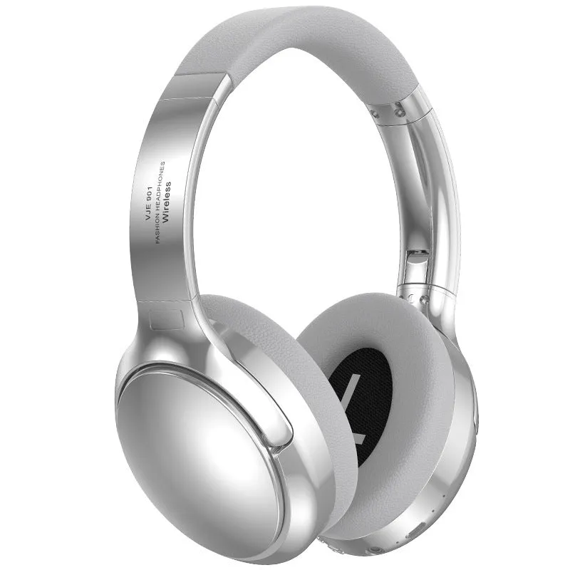 Retro-style brown wireless Bluetooth headset with metal details and sport headband design.