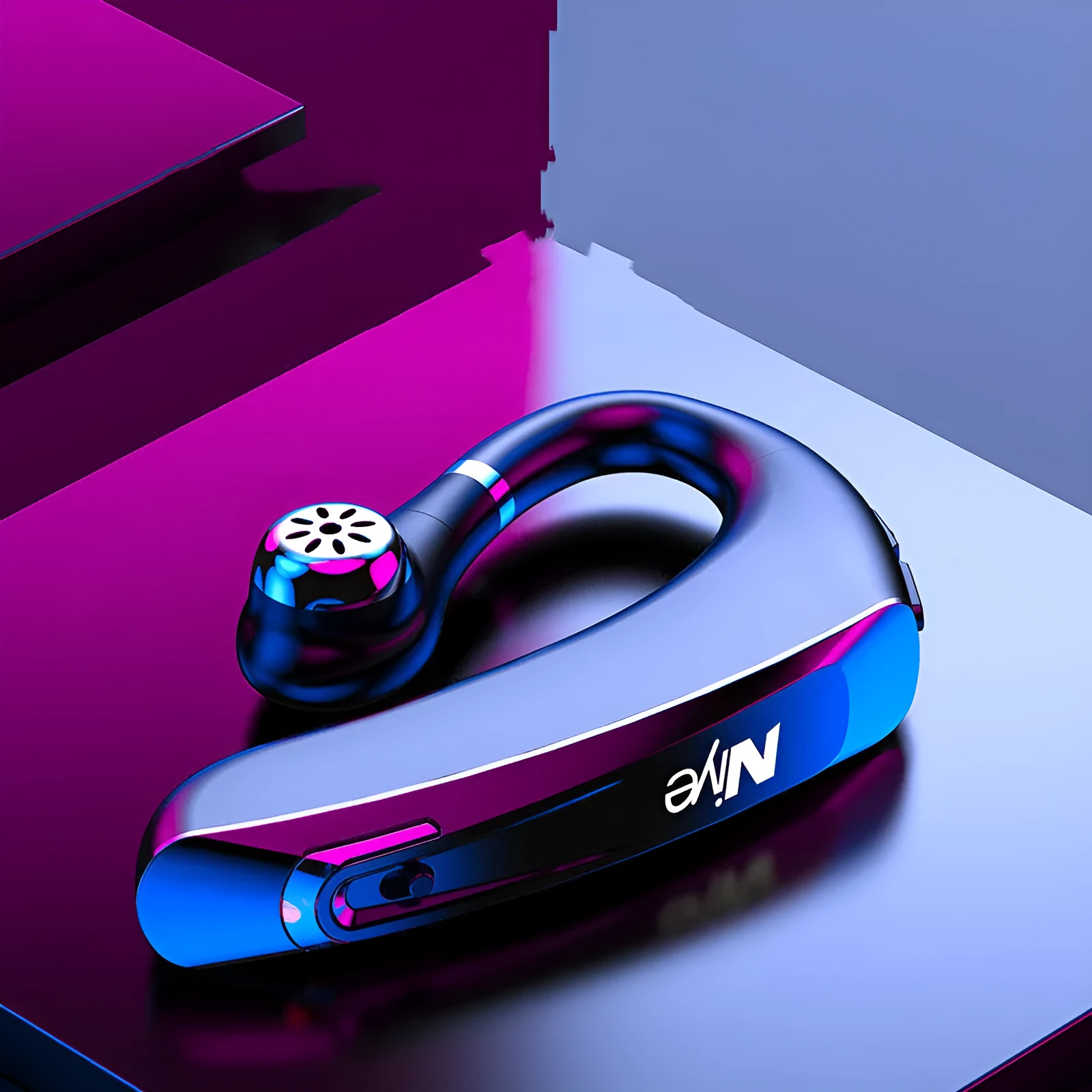 Wireless mono Bluetooth headset for driving with hanging ear design and 10m range