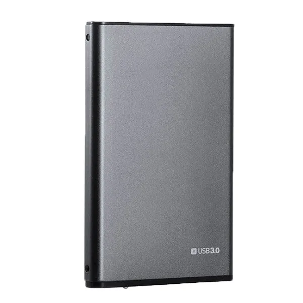 2.5 inch SATA hard drive enclosure in Sandblasted Grey aluminium alloy with USB 3.0 port