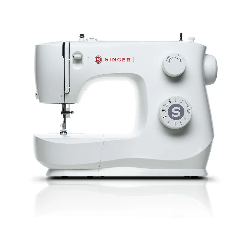 M2405 portable electric sewing machine with accessories on tabletop