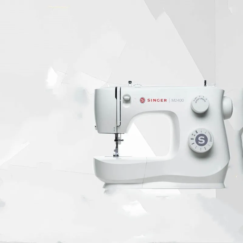 M2405 portable electric sewing machine with accessories on tabletop
