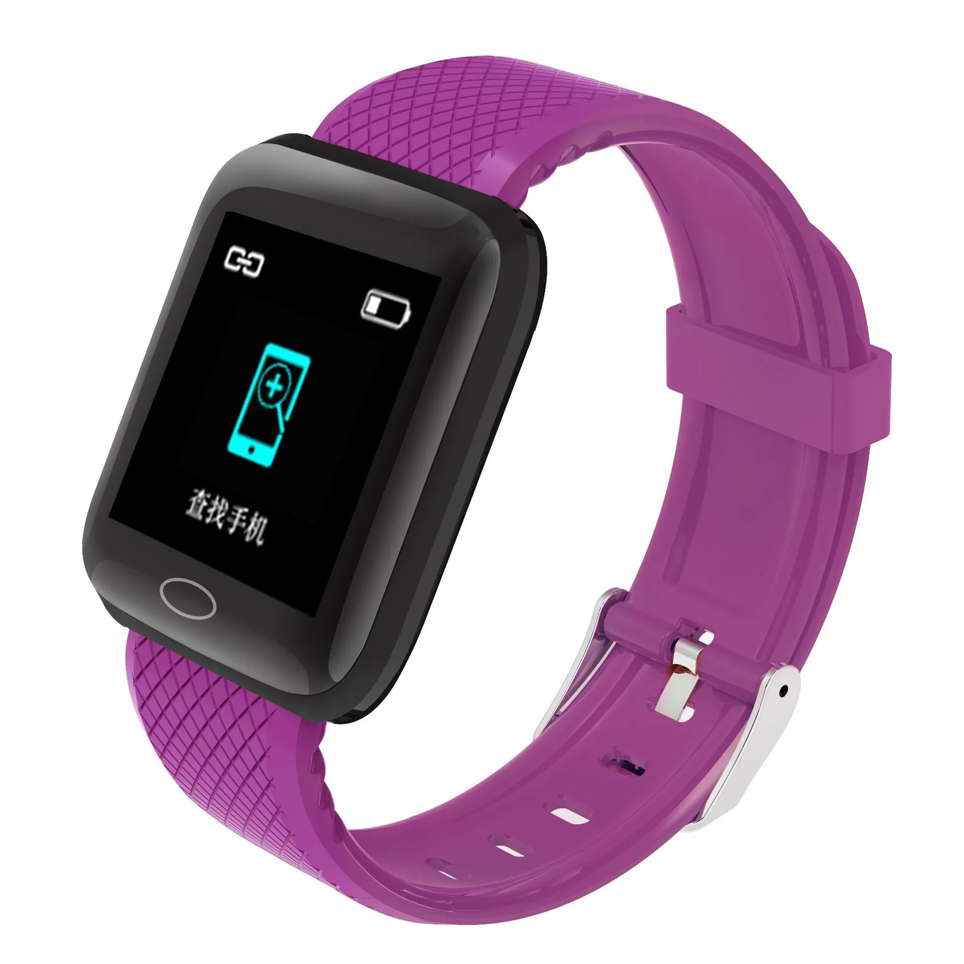 116PLUS Smart Bracelet with heart rate monitor and pedometer showing 1.3 inch colour screen and silicone strap
