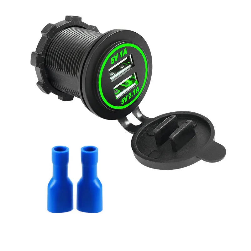 USB fast charger 12-24V 3100mA ABS for car motorcycle boat in five colours