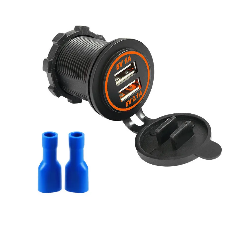 USB fast charger 12-24V 3100mA ABS for car motorcycle boat in five colours