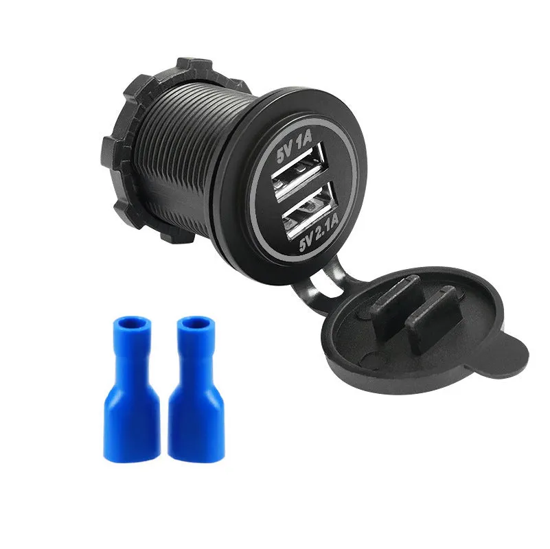 USB fast charger 12-24V 3100mA ABS for car motorcycle boat in five colours
